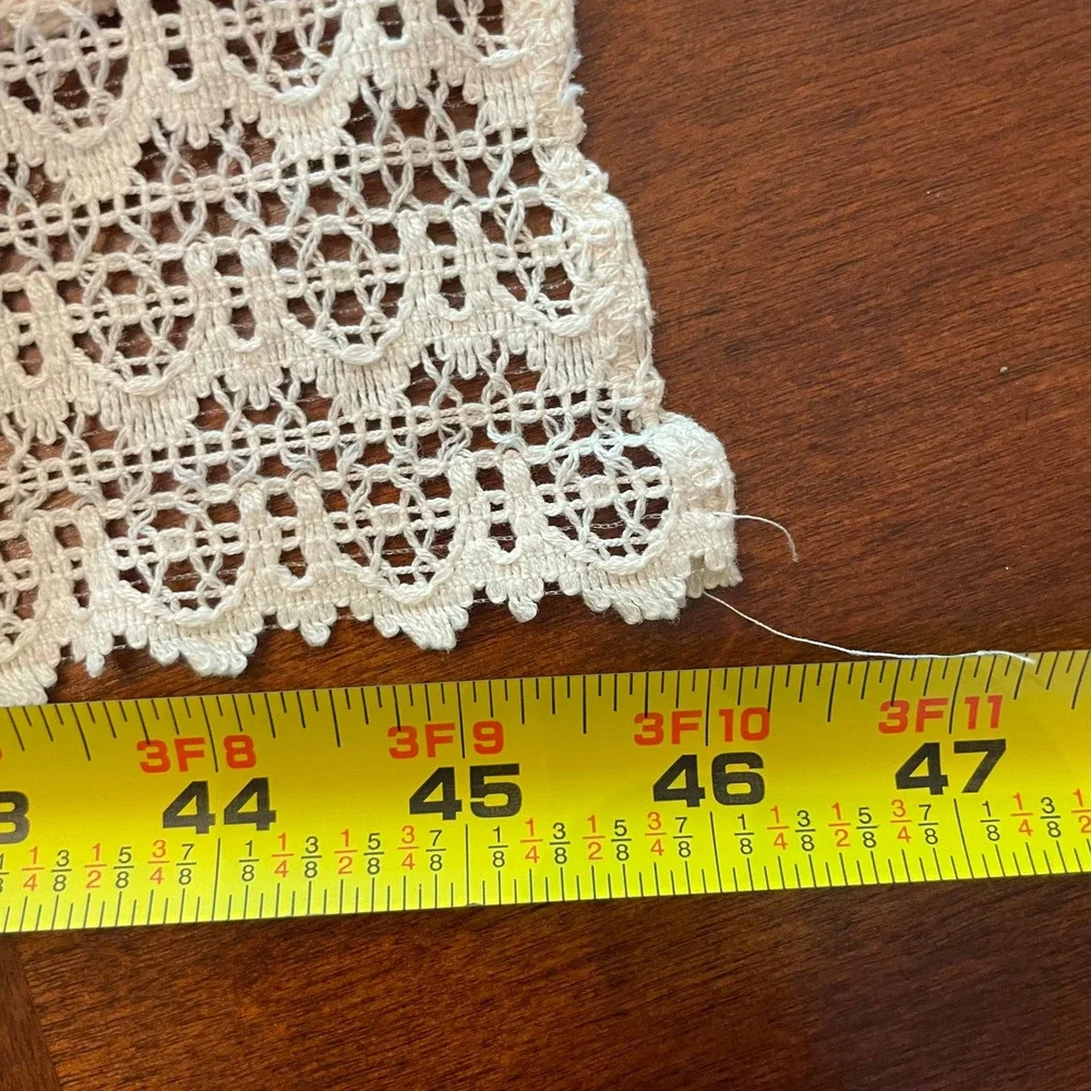 Rose Floral Tablecloth Rectangle Size 60x46 White Lace Trim Cottagecore DIY